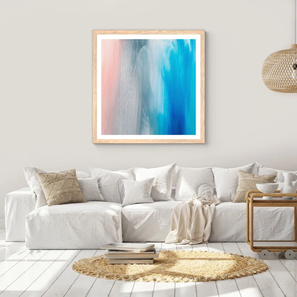 Affisch i ram av ljusek - Element: luft - 60x60 cm