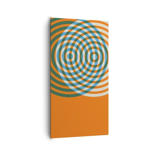 Canvastavla - Bild på duk - Abstrakt cirkulär variation - 65x120 cm