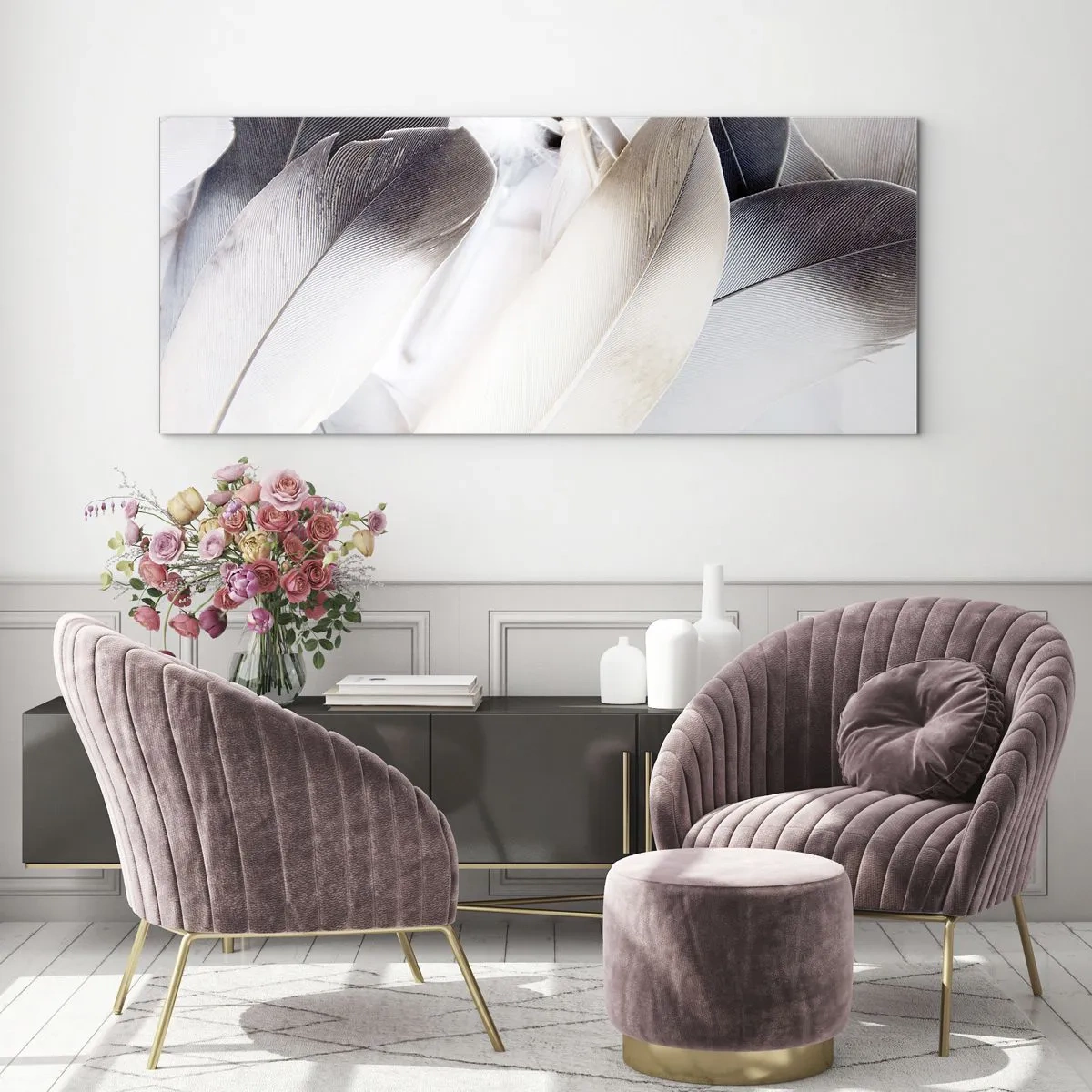 Glastavla - Bild på glas - Nästan änglalik - 120x50 cm
