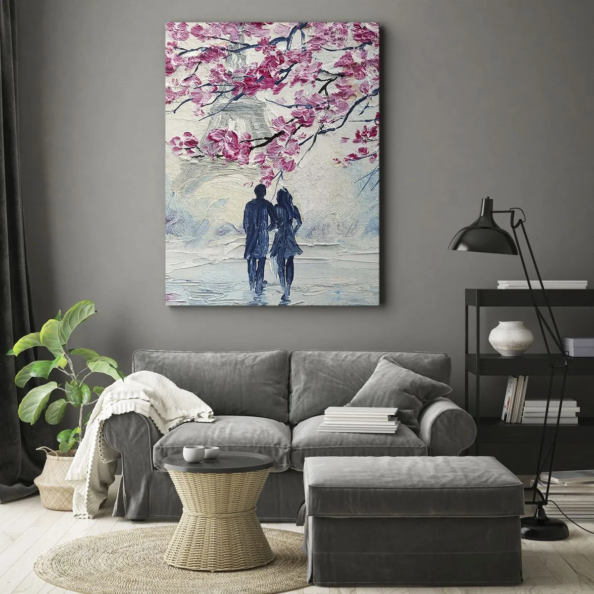 Canvastavla - Bild på duk - Romantisk promenad - 50x70 cm