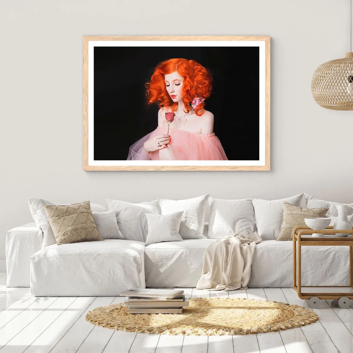 Affisch i ram av ljusek - I Barockstil - 91x61 cm