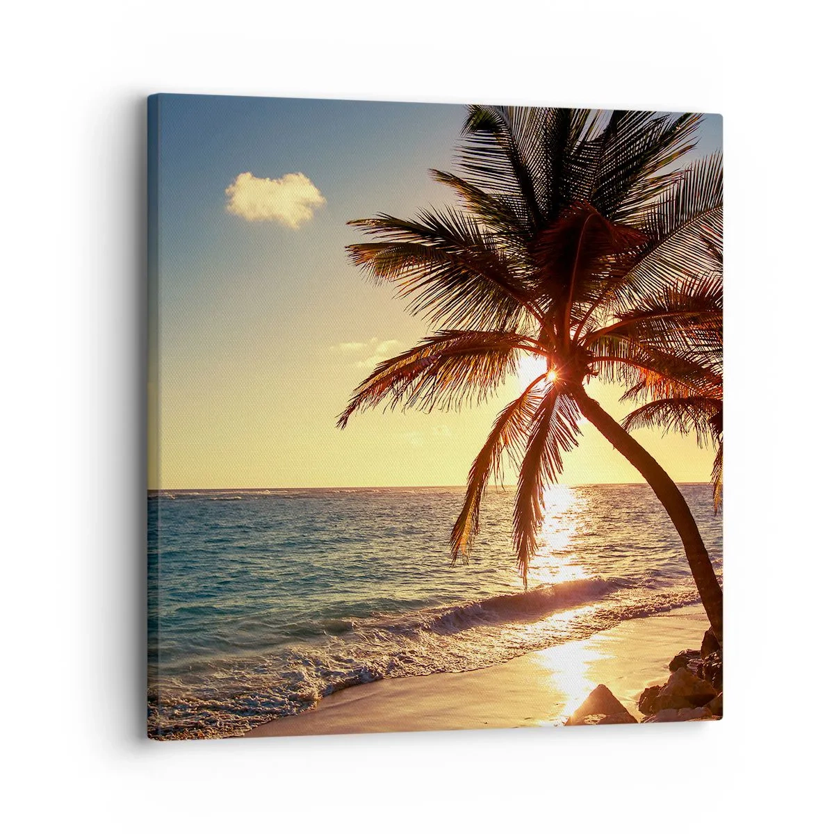 Canvastavla - Bild på duk - Sommar under palmträden - 30x30 cm