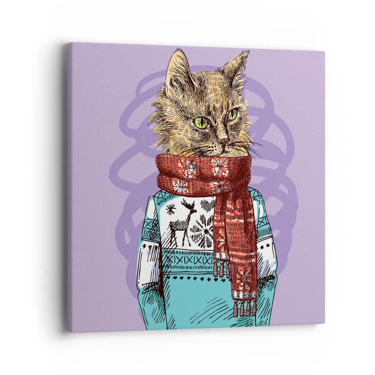 Canvastavla - Bild på duk - Mästerkatten - 40x40 cm
