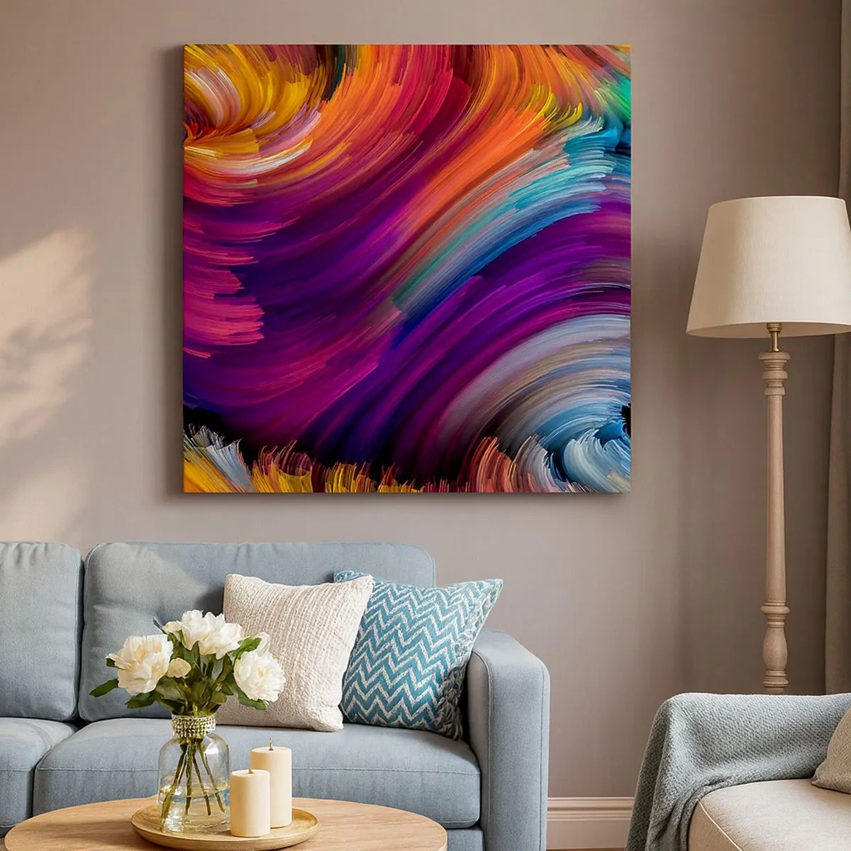 Canvastavla - Bild på duk - Början av en ny värld - 30x30 cm