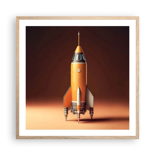 Affisch i ram av ljusek - Det börjar med en dröm - 60x60 cm