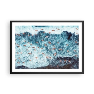 Affisch i svart ram - Kustparad - 70x50 cm