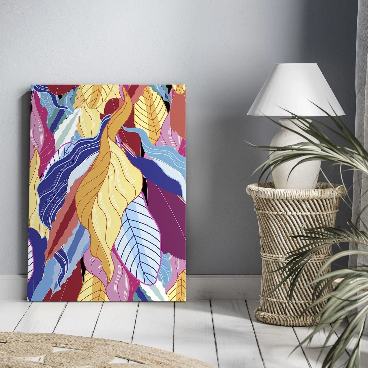 Canvastavla - Bild på duk - Färgglad röra - 80x120 cm