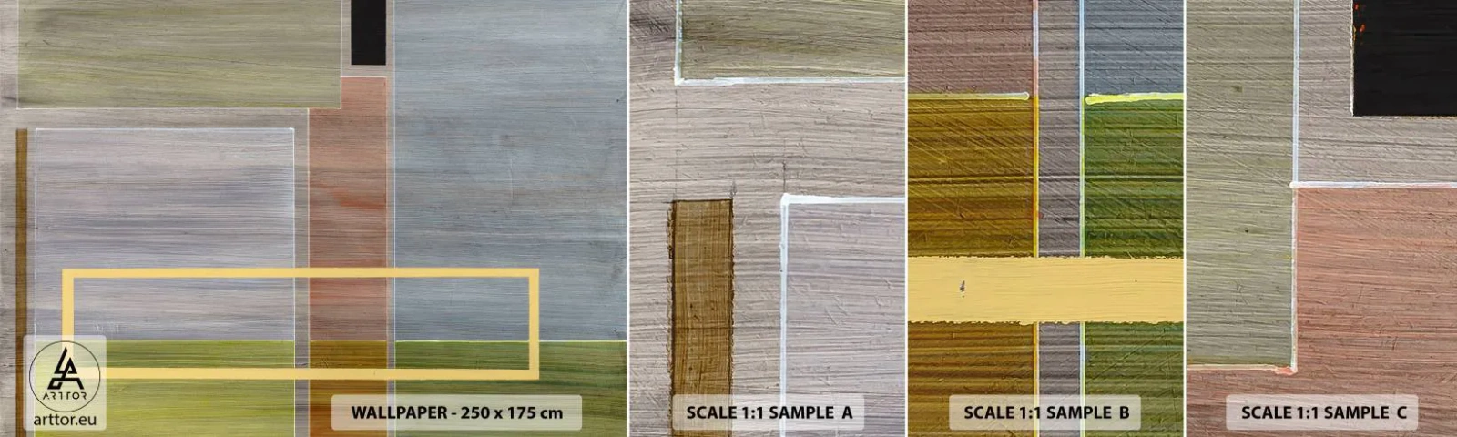 Fototapet Prov Standard Eco - Rakt och lugnt - Abstraktion, Modern konst, Rektanglar - 100x30 cm