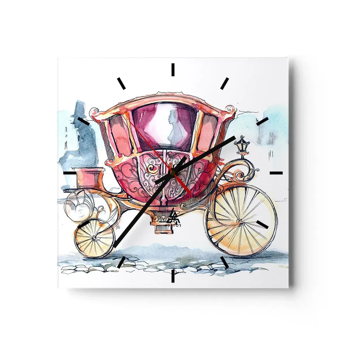 Väggklocka - Klocka på glas - Bröllop eller bal? - 40x40 cm