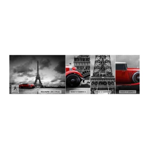 Provbit av fototapet Premium Canvas - Inte så länge sedan i Paris - Bil, Eiffeltornet, Paris - 100x30 cm