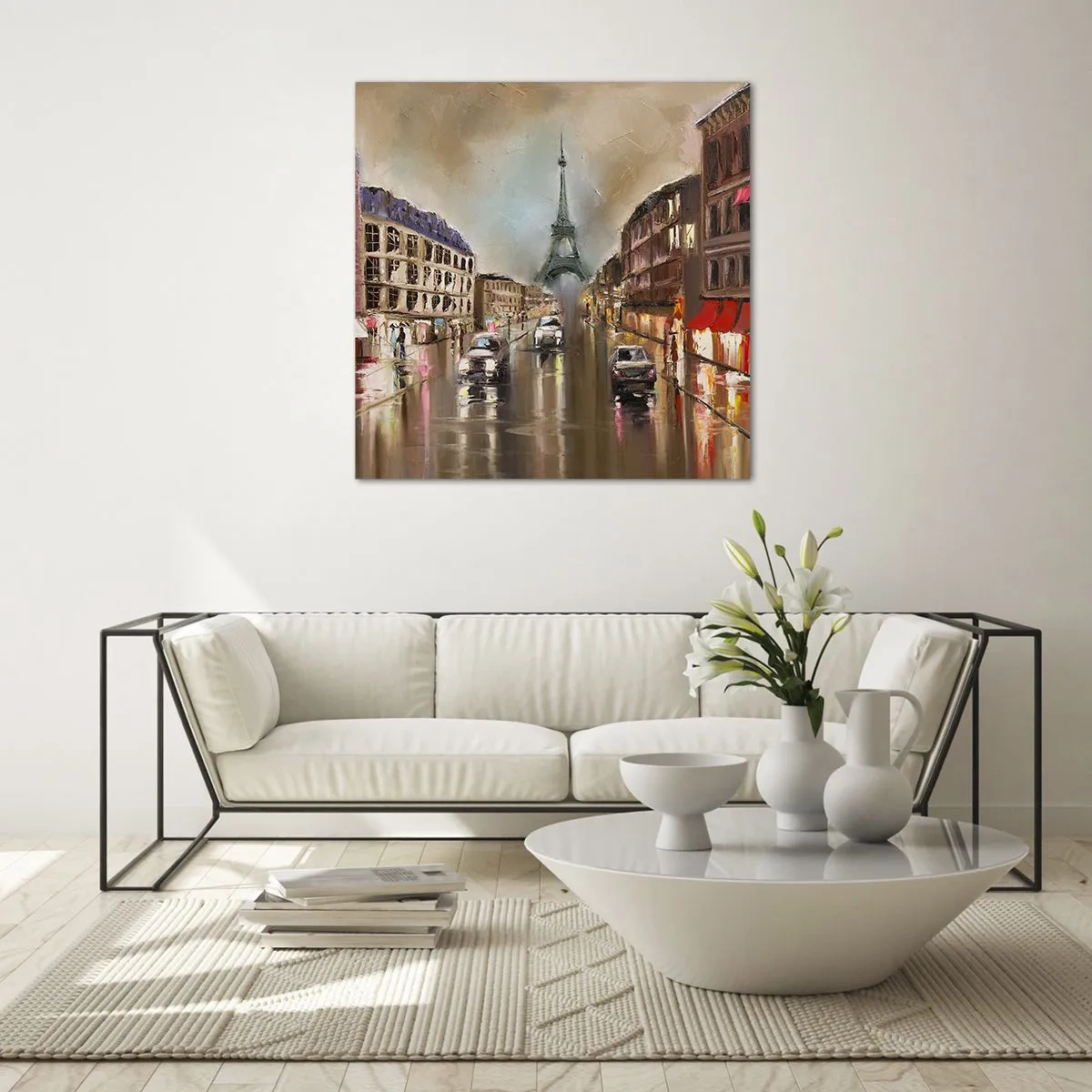 Glastavla - Bild på glas - Det är bara tornet som räknas - 70x70 cm