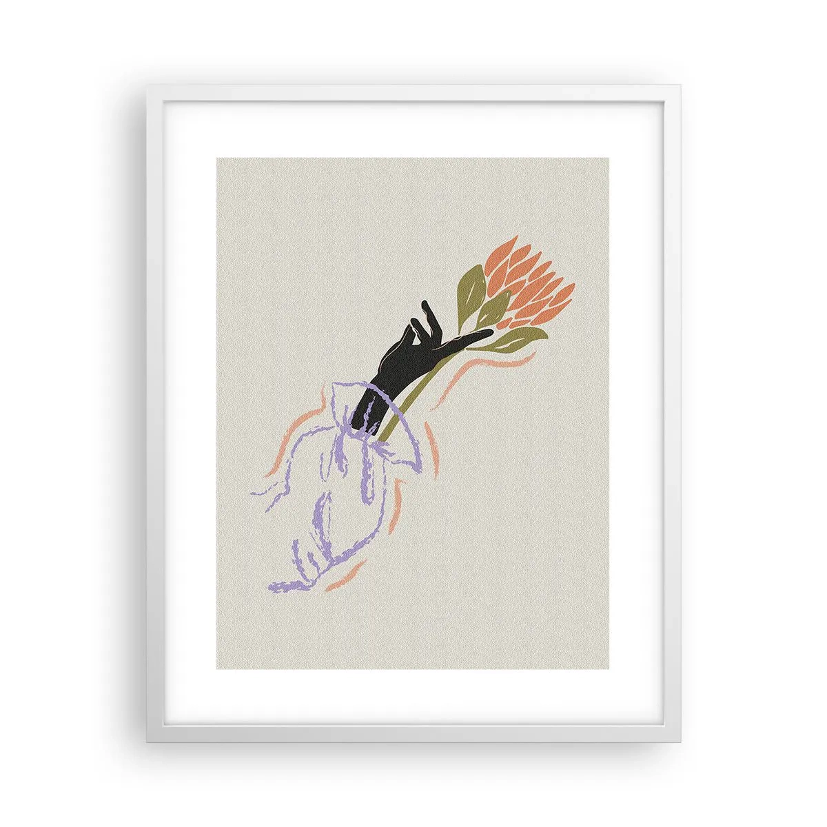 Affisch i vit ram - En systerlig beröring - 40x50 cm