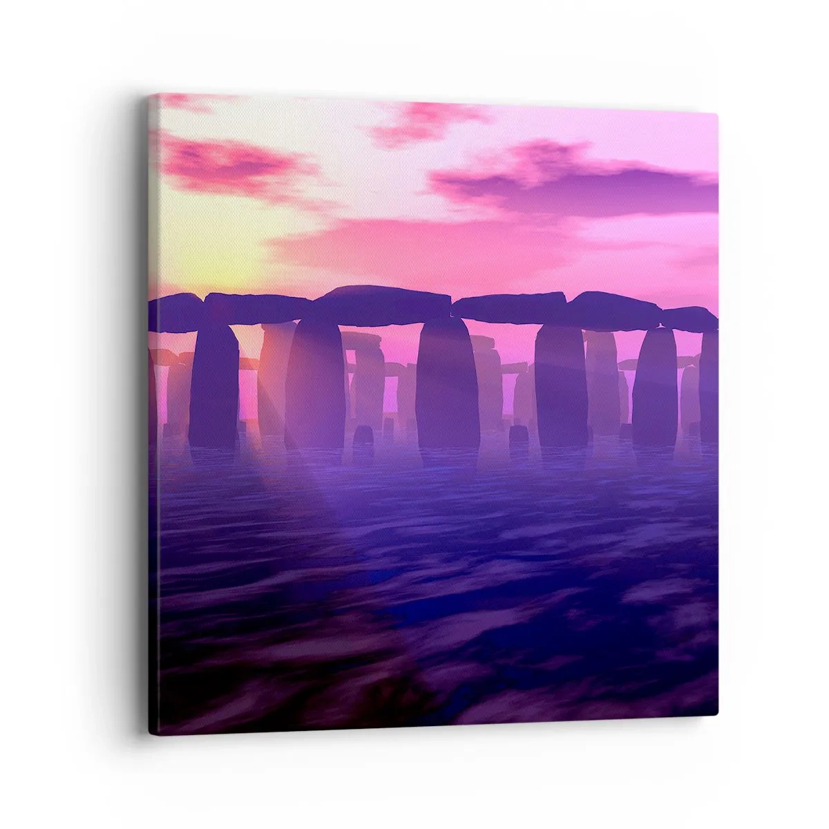 Canvastavla - Bild på duk - Gryningens hemlighet i dimma - 40x40 cm