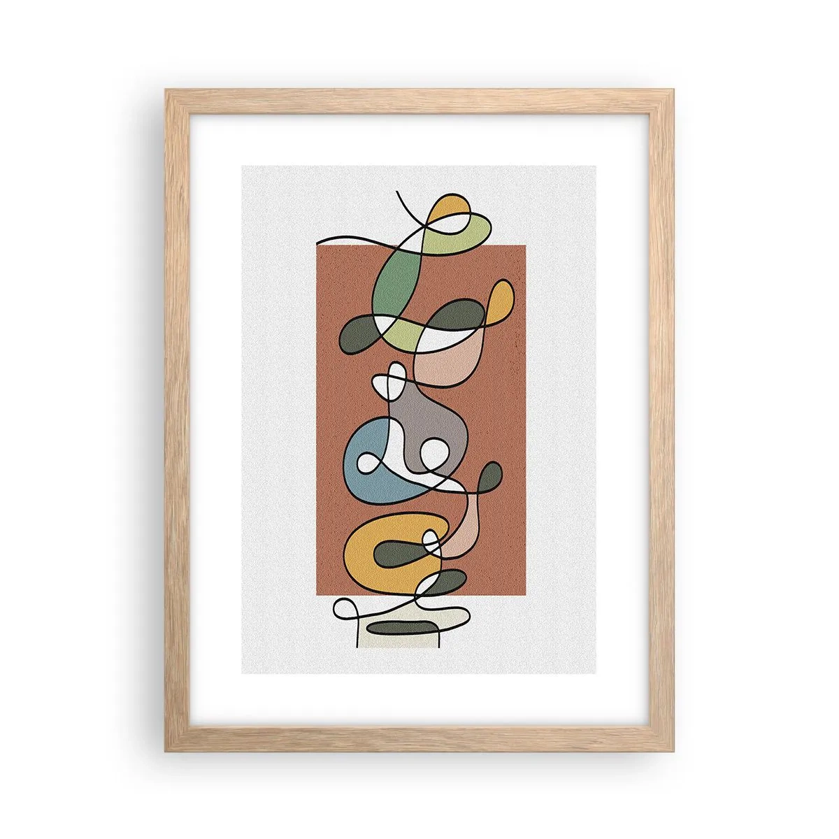 Affisch i ram av ljusek - Abstraktion: en färgglad dans - 30x40 cm