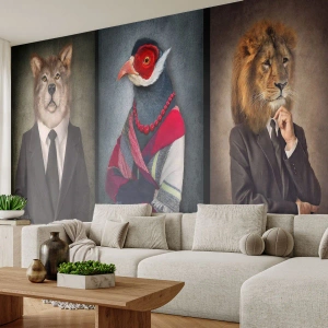 Fototapet Standard Eco - Vad gör jag här?! - Abstraktion, Hund, Fågel - 500x350 cm