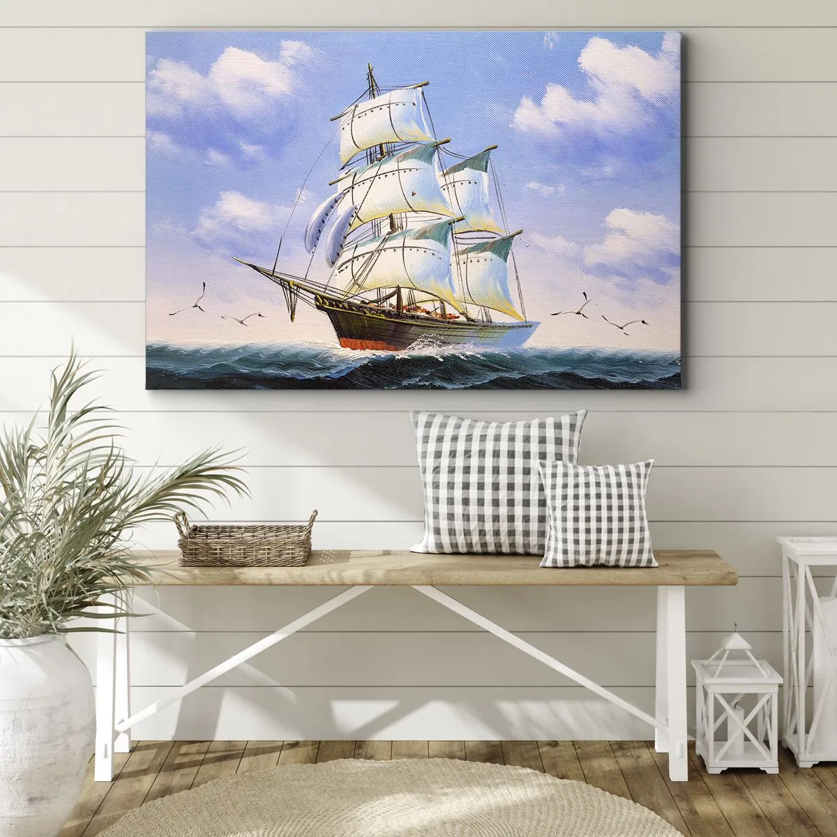 Canvastavla - Bild på duk - Stolt med vinden - 70x50 cm