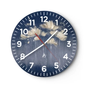 Väggklocka - Klocka på glas - Som kronblad i vinden - 40x40 cm