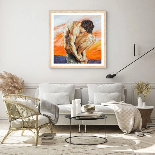 Affisch i ram av ljusek - Försänkt i sig själv - 60x60 cm