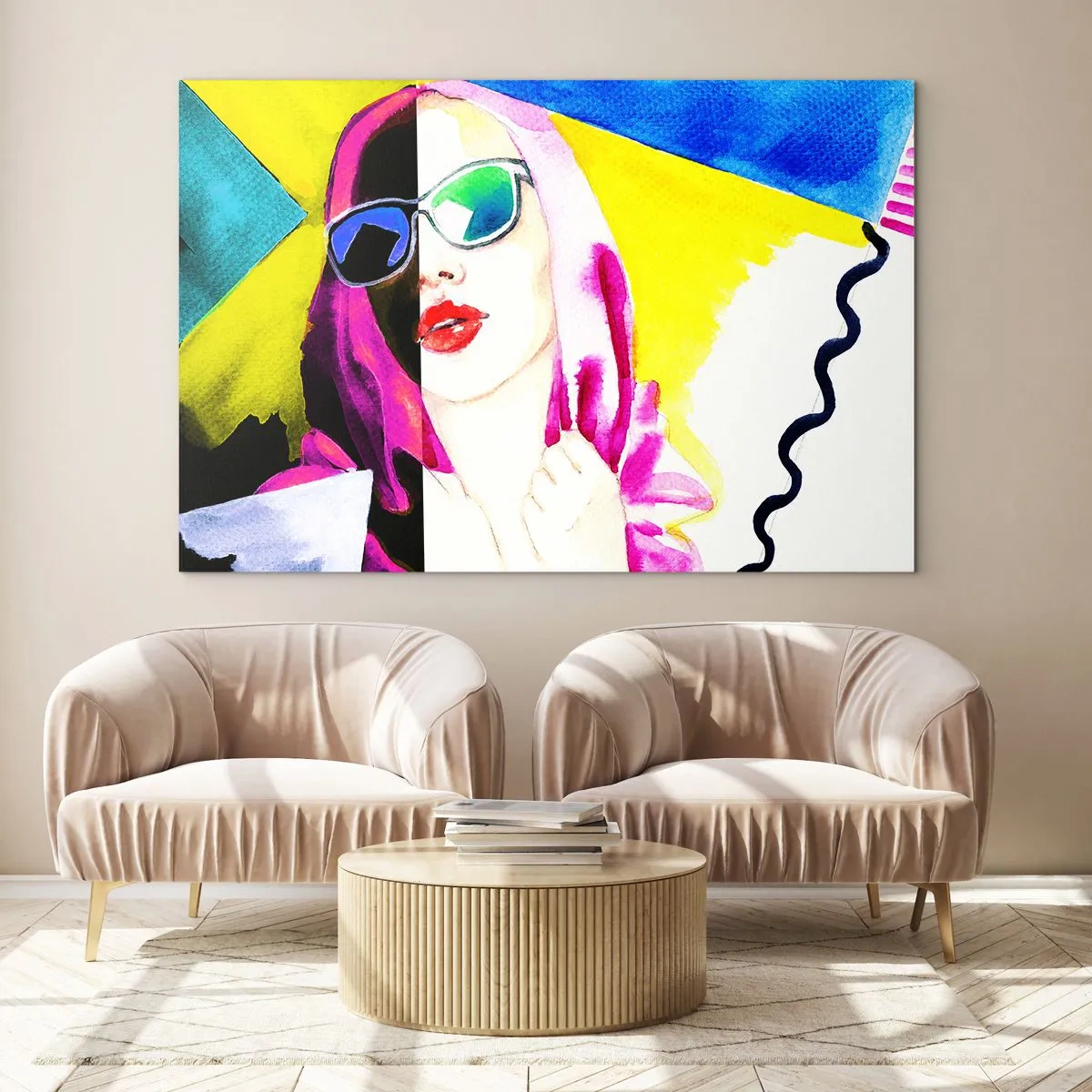 Glastavla - Bild på glas - Jag är varken vit eller svart - 100x70 cm