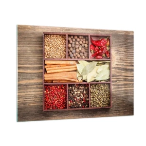 Glastavla - Bild på glas - Formordning, arombukett - 100x70 cm