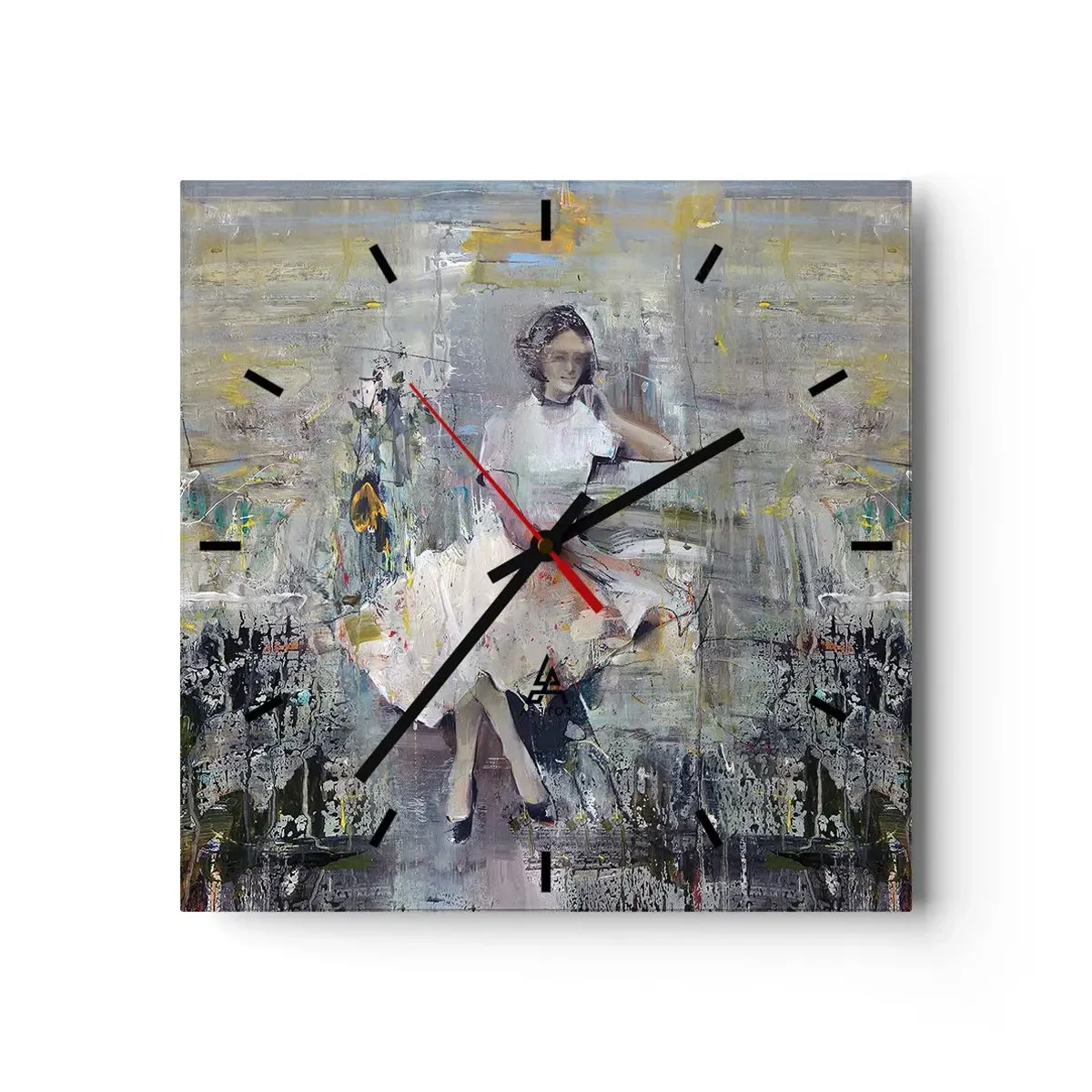 Väggklocka - Klocka på glas - Klassisk och modern - 30x30 cm