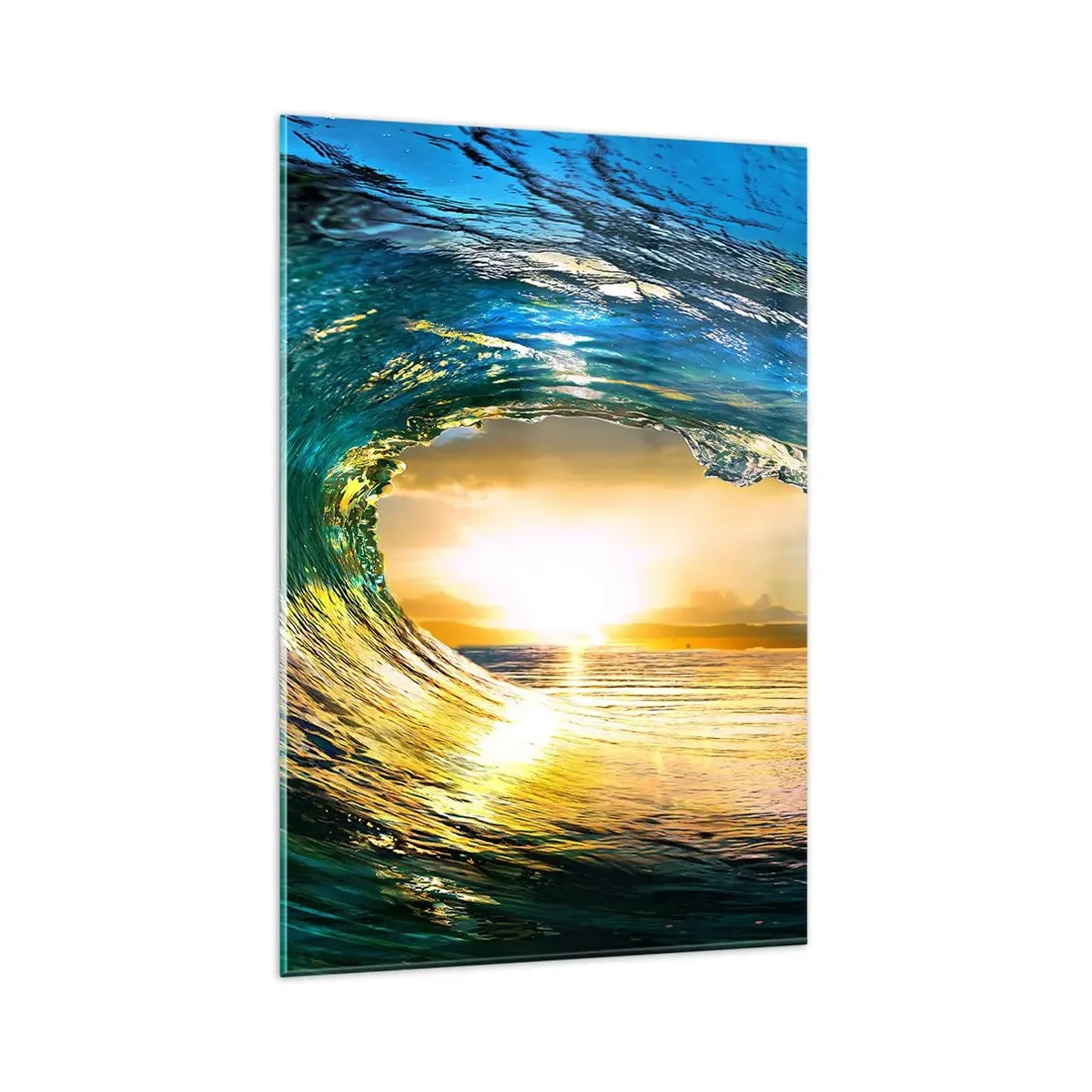 Glastavla - Bild på glas - I smaragd-guld kristall - 80x120 cm