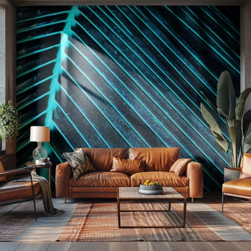 Fototapet Premium Canvas - Grön textur - Blad, Makro, Tropisk - 350x256 cm