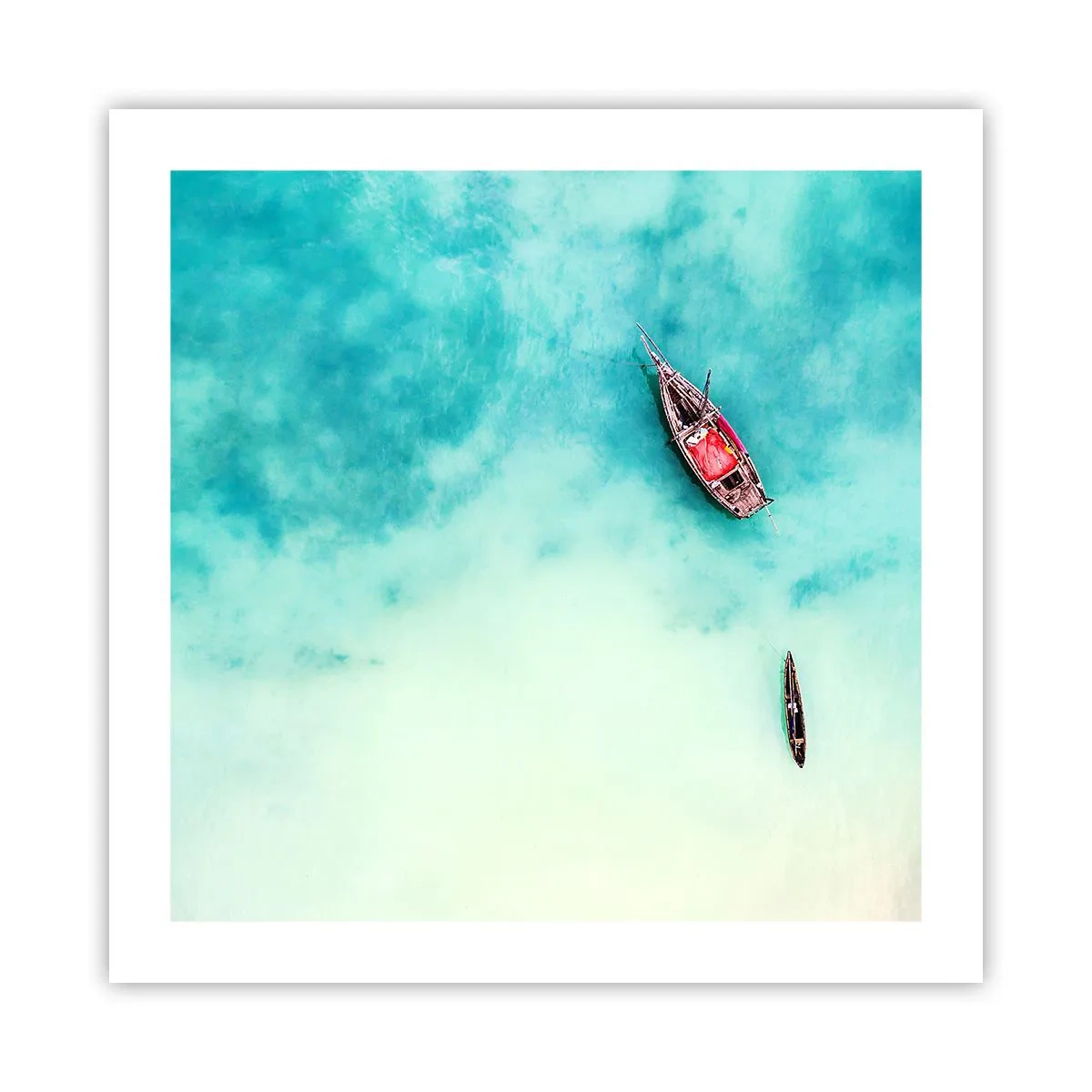 Affisch - Högvatten på stranden i Zanzibar… - 50x50 cm