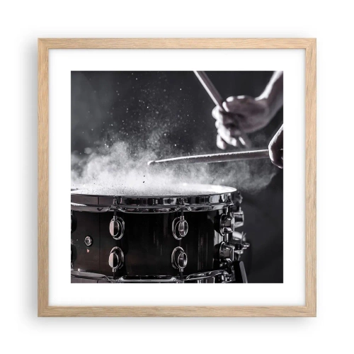 Affisch i ram av ljusek - Musikens puls - 40x40 cm