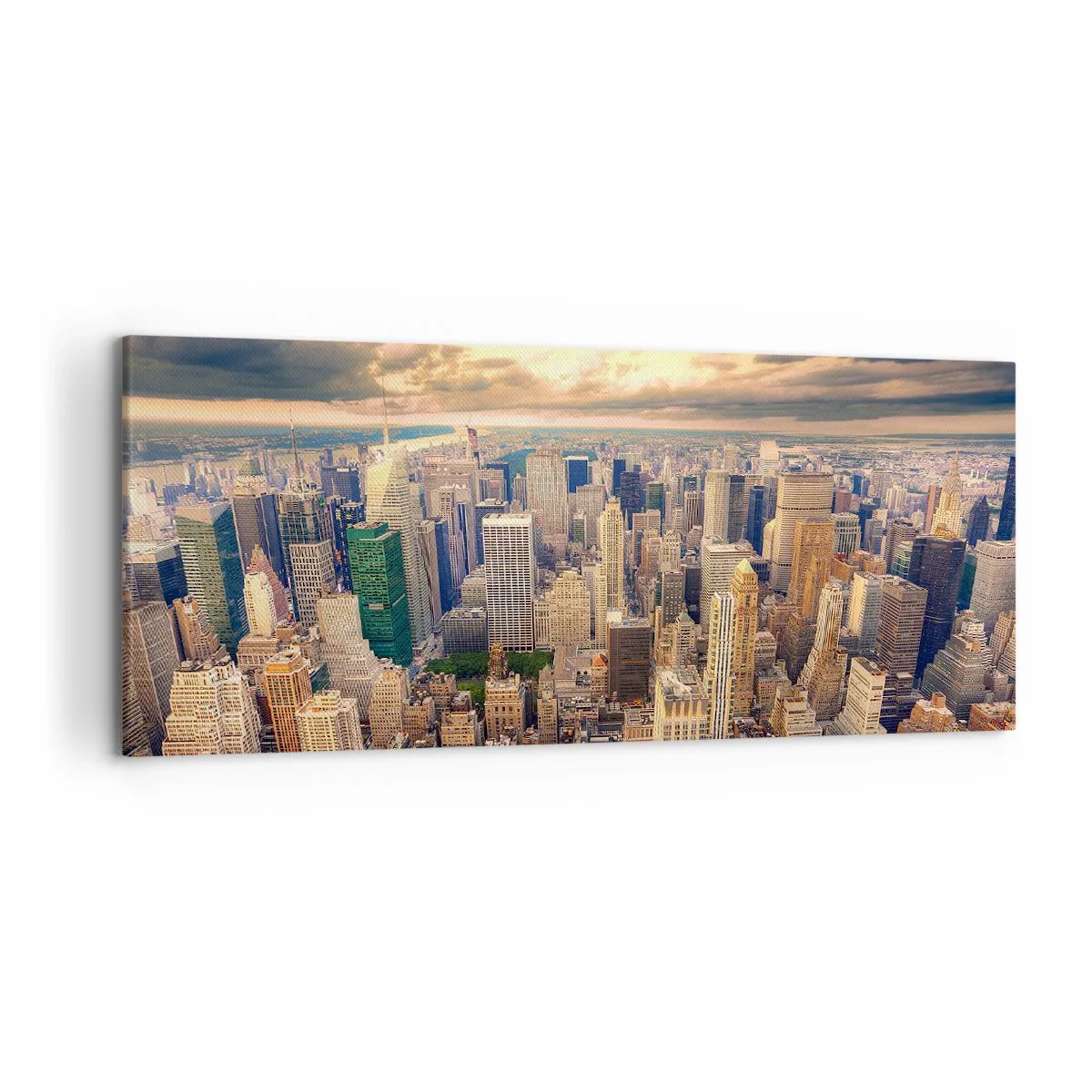 Canvastavla - Bild på duk - Förgylld metropolis - 120x50 cm