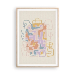 Affisch i ram av ljusek - Labyrint - ett glädjefyllt äventyr - 70x100 cm