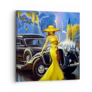 Canvastavla - Bild på duk - Nocturne för fiol och kärlek - 30x30 cm