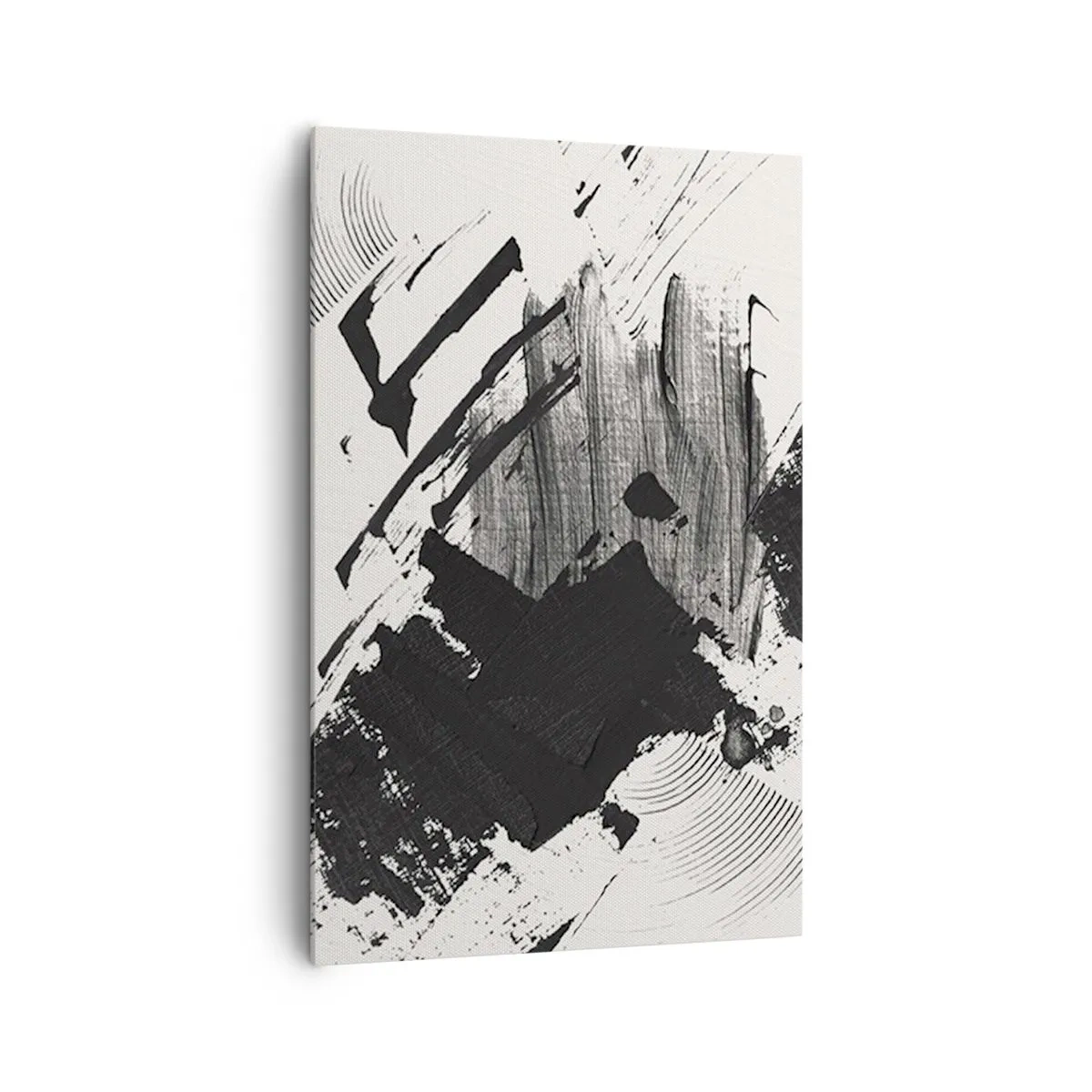 Canvastavla - Bild på duk - Abstraktion - uttrycket av svart - 80x120 cm