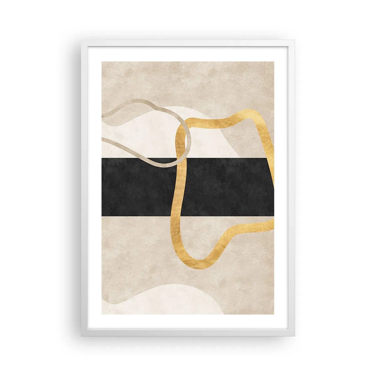 Affisch i vit ram - Slingrande former - 50x70 cm
