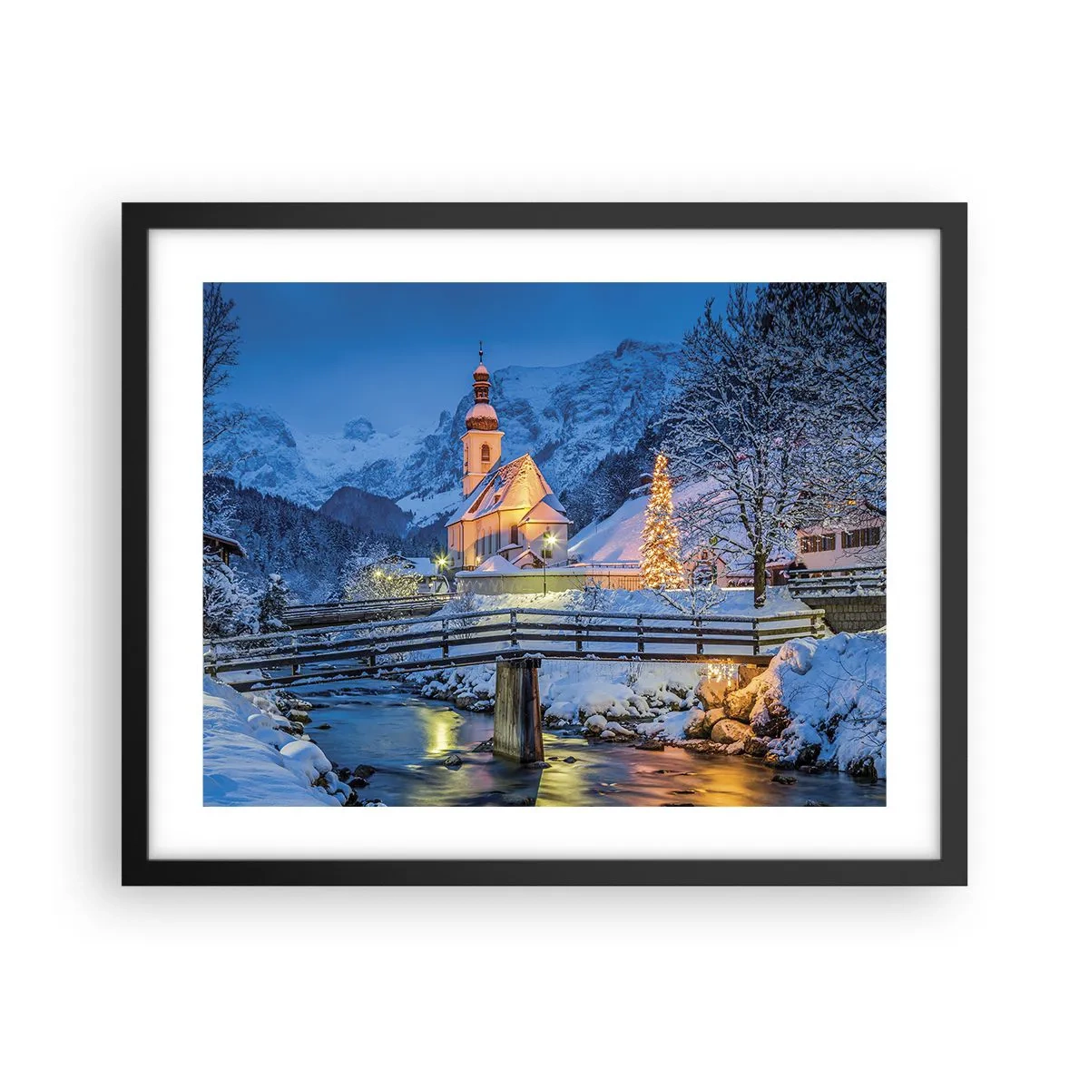 Affisch i svart ram - Julens anda - 50x40 cm