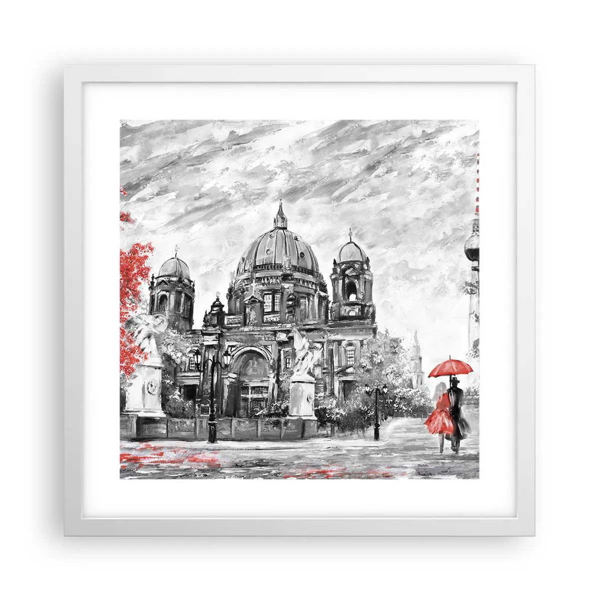 Affisch i vit ram - Ett möte i Berlin - 40x40 cm