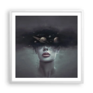 Affisch i vit ram - Och planeterna blir galna... - 60x60 cm