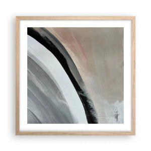 Affisch i ram av ljusek - Komposition: en båge av svart och grått - 50x50 cm