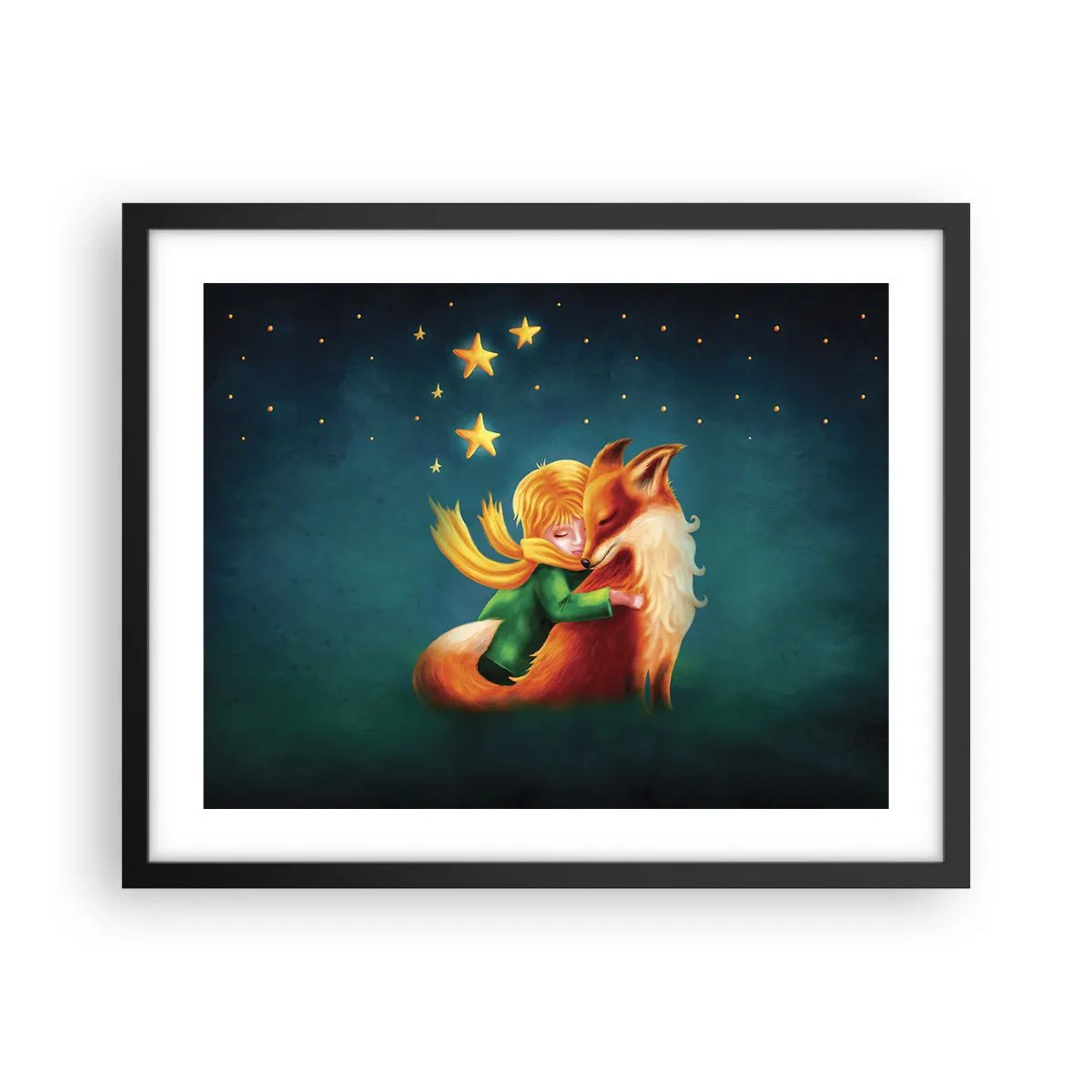 Affisch i svart ram - Lilla prinsen - 50x40 cm