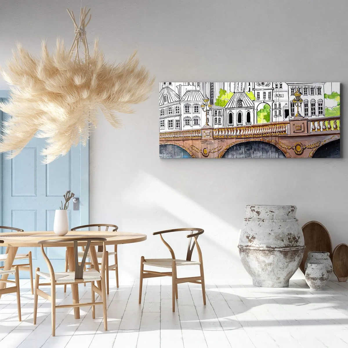 Canvastavla - Bild på duk - Stad som målad - 120x50 cm