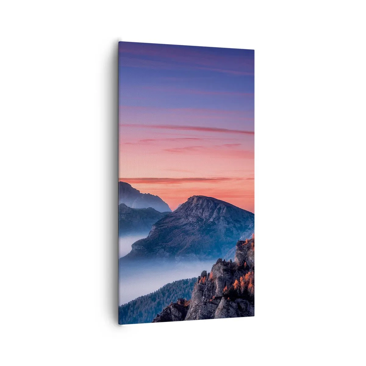 Canvastavla - Bild på duk - Över dalarna - 65x120 cm