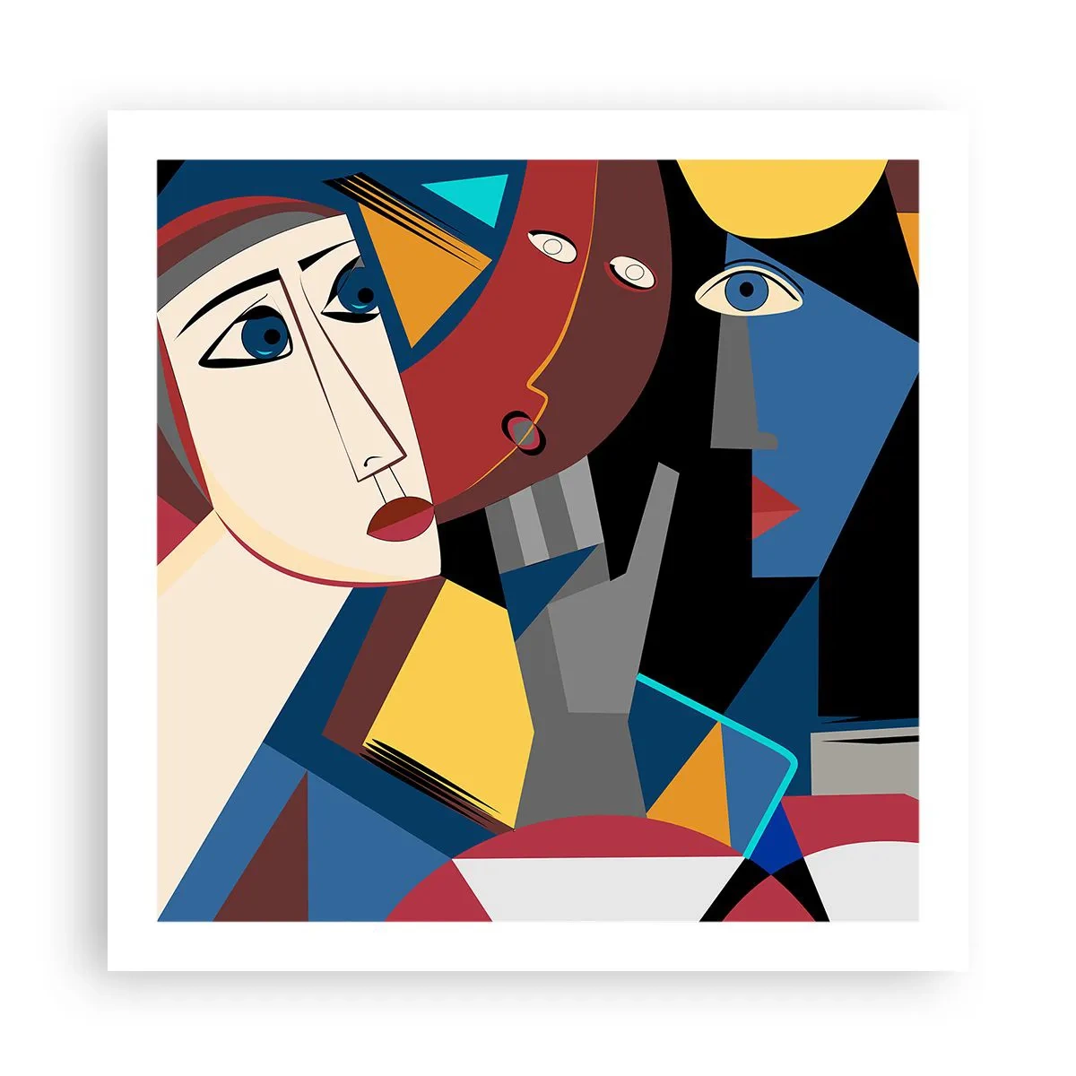 Affisch - Kubistiskt samtal - 60x60 cm