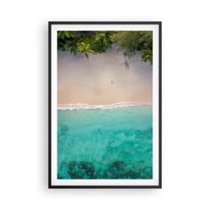 Affisch i svart ram - En strand i paradiset - 61x91 cm