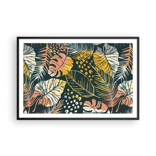 Affisch i svart ram - Lövfantasi - 91x61 cm