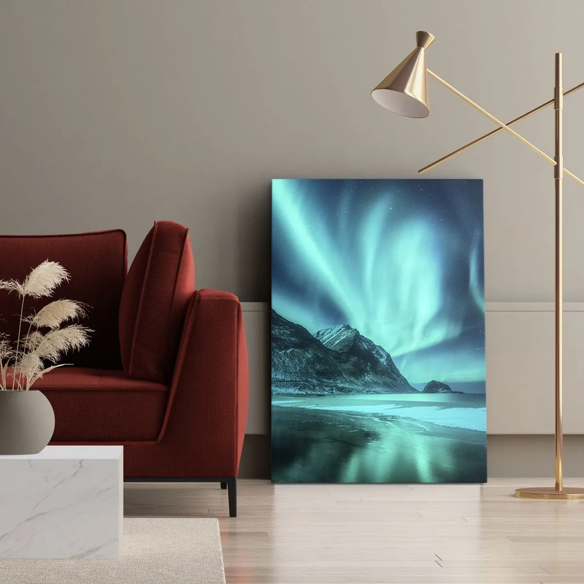 Canvastavla - Bild på duk - Nordens underverk - 45x80 cm