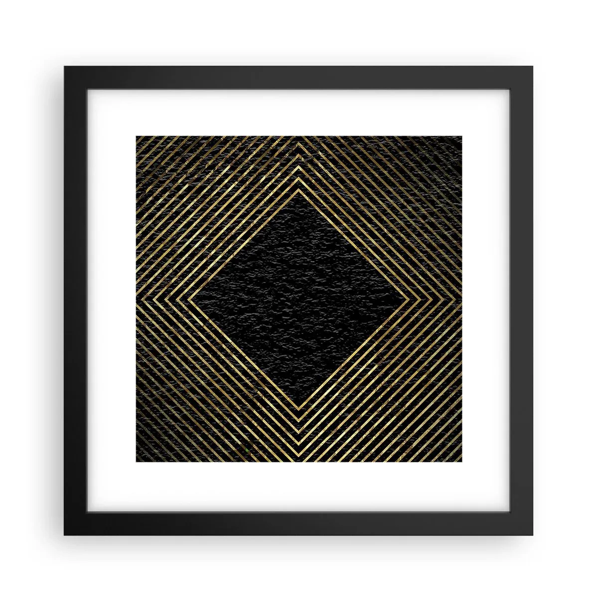 Affisch i svart ram - Geometri i glamourstil - 30x30 cm