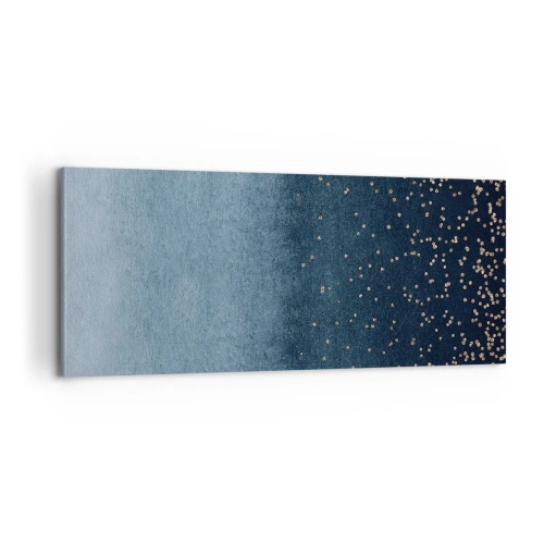 Canvastavla - Bild på duk - Komposition – blåa faser - 100x40 cm