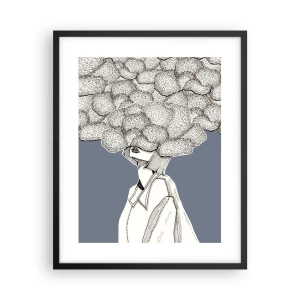 Affisch i svart ram - Med huvudet i molnen - 40x50 cm