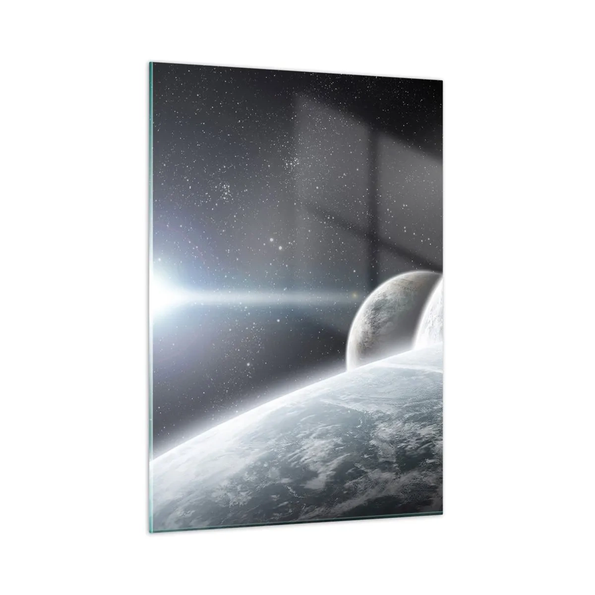 Glastavla - Bild på glas - Sfärers rymdmusik - 50x70 cm