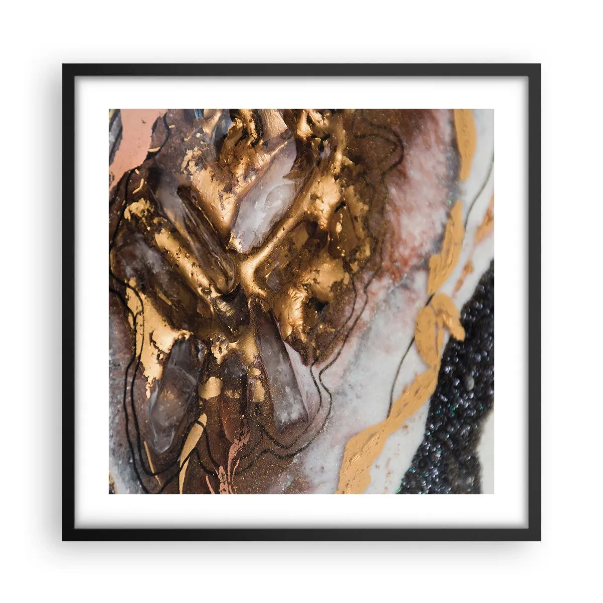 Affisch i svart ram - Jordens element - 50x50 cm